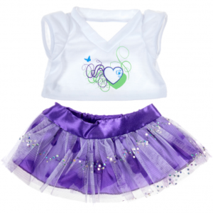 Tj’s Teddies Purple Hearts Outfit 16″