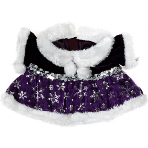 Tj’s Teddies Purple Snowflake Dress 16″