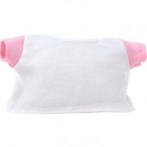 Tj’s Teddies T-shirt White pink Sleeves 16″